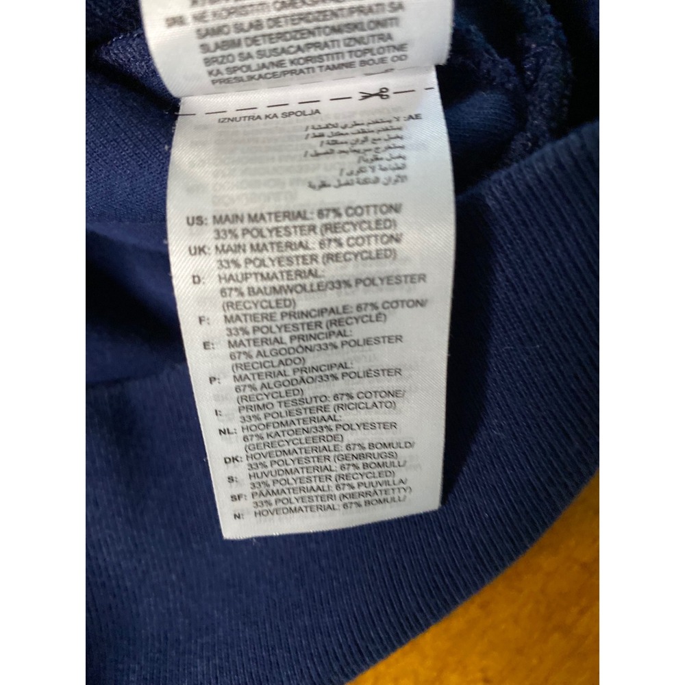 Adidas Karlie Kloss Navy Blue Cropped Sweatshirt Wide Ribbed Hem S - Picture 9 of 11